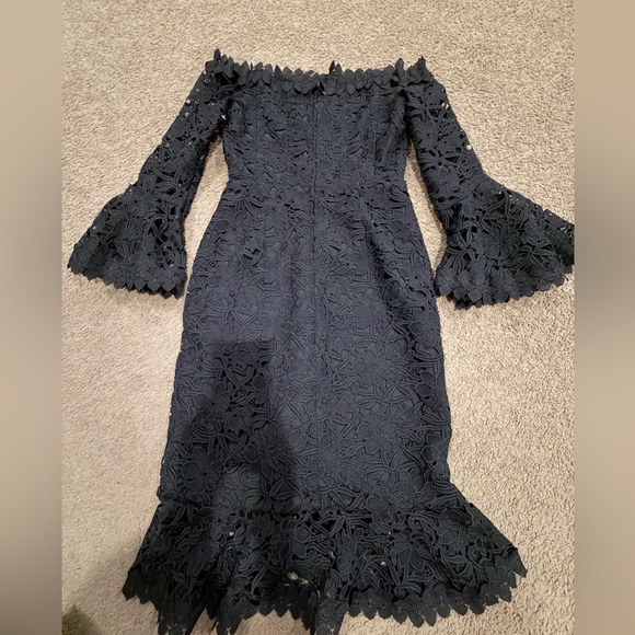 Boston Proper Black Lace Long Sleeve Dress - Picture 5 of 5